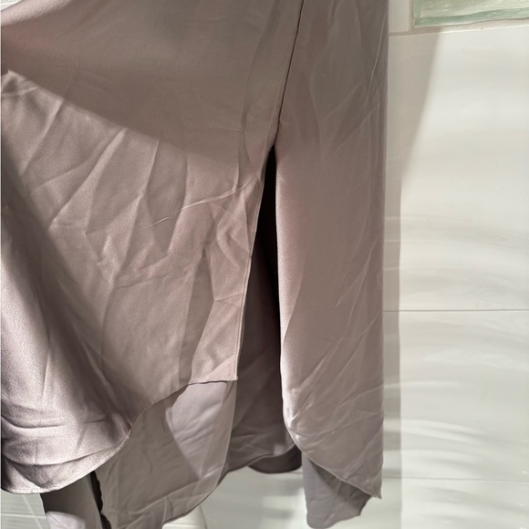 ALL SAINTS MIDI Satin Slip Dress Sleeveless V Neck Gray Silver NWOT - Picture 7 of 10